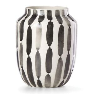 BNWT Lenox Brush Strokes Stripe Bouquet 7.5" 2.00 LB, Modern Taupe/Grey Glass Va